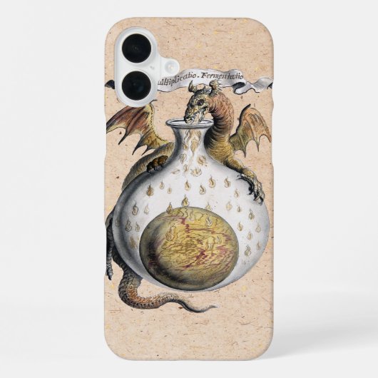 Coque iPhone 16 Plus Dragon ailé Crucible Vintage (Verso)