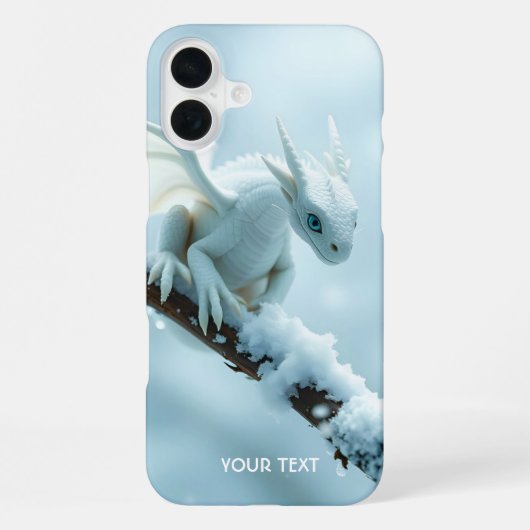 Coque iPhone 16 Plus Dragon Blanc Bébé Fantastique Mignon (Verso)