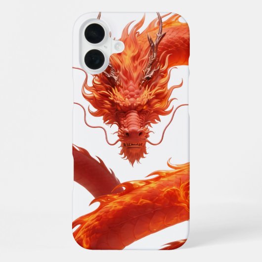 Coque iPhone 16 Plus Dragon de Feu Rouge Art | Conception de Dragon de  (Verso)