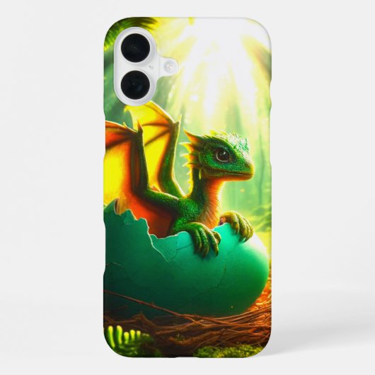 Coque iPhone 16 Plus Dragon vert (Verso)