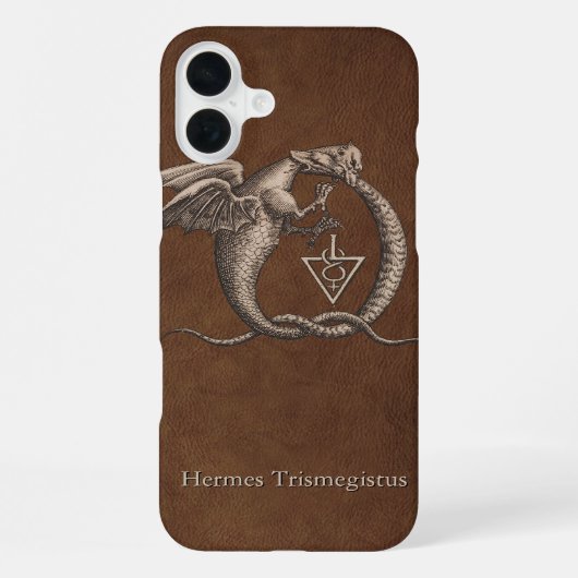 Coque iPhone 16 Plus Dragons Ouroboros Magiques avec Nom (Verso)