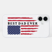Coque iPhone 16 Plus Drapeau américain du meilleur père (Verso Horizontal)