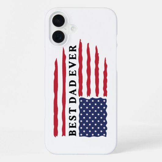 Coque iPhone 16 Plus Drapeau américain du meilleur père (Verso)