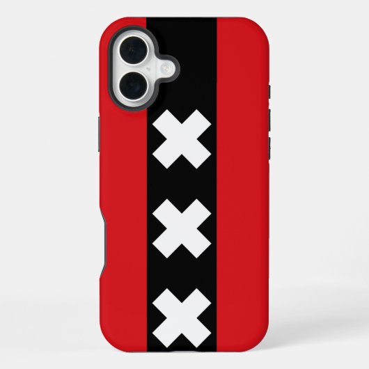 Coque iPhone 16 Plus Drapeau Amsterdam (Verso)