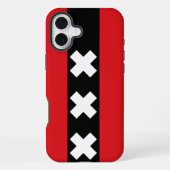 Coque iPhone 16 Plus Drapeau d'Amsterdam (Verso)