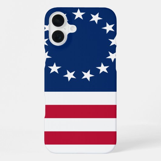 Coque iPhone 16 Plus drapeau de Betsy Ross (Verso)
