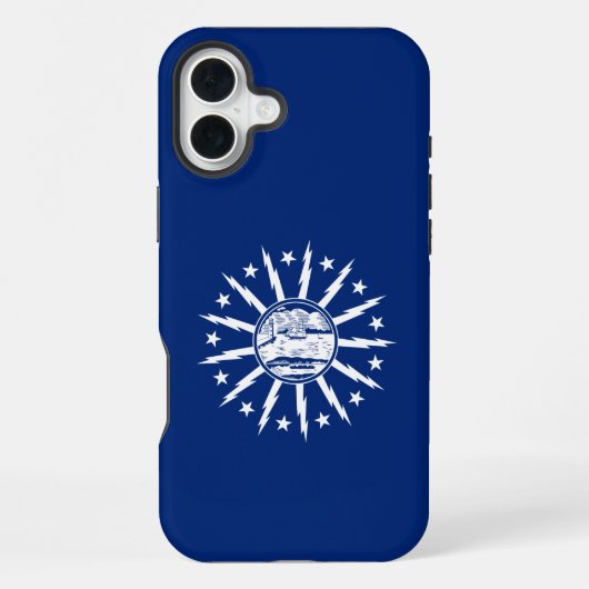 Coque iPhone 16 Plus Drapeau de Buffalo, New York (Verso)