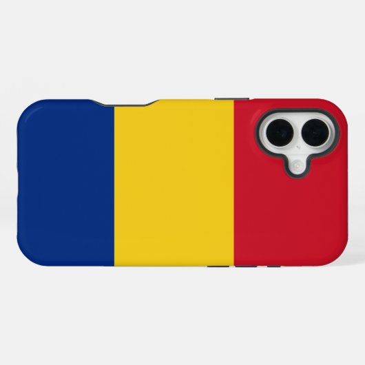 Coque iPhone 16 Plus Drapeau de la Roumanie (Verso Horizontal)