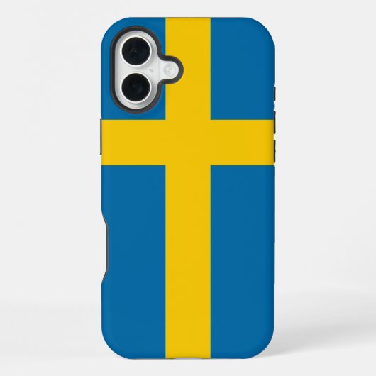 Coque iPhone 16 Plus Drapeau de la Suède (Verso)