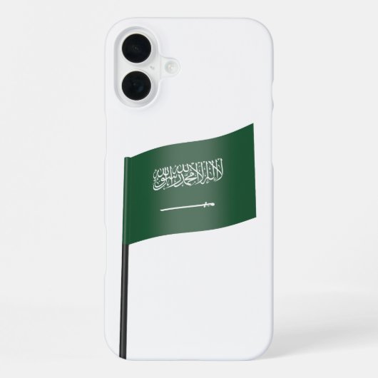Coque iPhone 16 Plus Drapeau de l'Arabie saoudite (Verso)