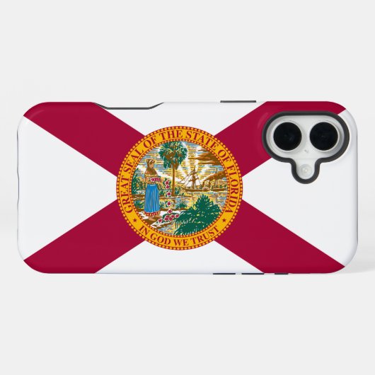 Coque iPhone 16 Plus Drapeau de l'État de Floride (Verso Horizontal)