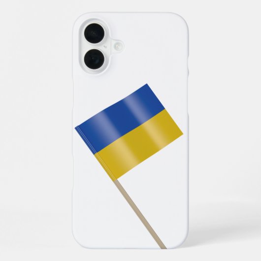 Coque iPhone 16 Plus Drapeau de l'Ukraine (Verso)