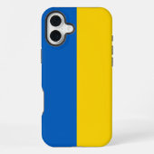 Coque iPhone 16 Plus Drapeau de l'Ukraine (Verso)