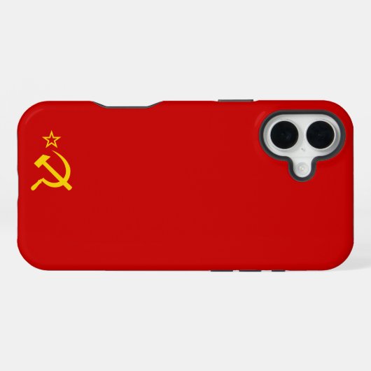 Coque iPhone 16 Plus Drapeau de l'URSS (Verso Horizontal)