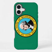 Coque iPhone 16 Plus Drapeau de Washington (Verso)