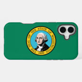 Coque iPhone 16 Plus Drapeau de Washington (Verso Horizontal)
