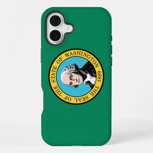 Coque iPhone 16 Plus Drapeau de Washington (Verso)