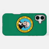 Coque iPhone 16 Plus Drapeau de Washington (Verso Horizontal)