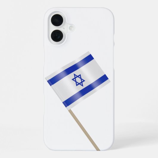 Coque iPhone 16 Plus Drapeau d'Israël (Verso)