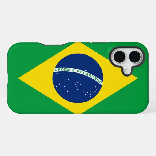 Coque iPhone 16 Plus Drapeau du Brésil (Verso Horizontal)