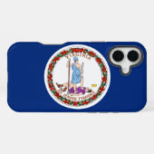 Coque iPhone 16 Plus Drapeau du Commonwealth / de l'État de Virginie (Verso Horizontal)