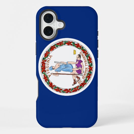 Coque iPhone 16 Plus Drapeau du Commonwealth / de l'État de Virginie (Verso)