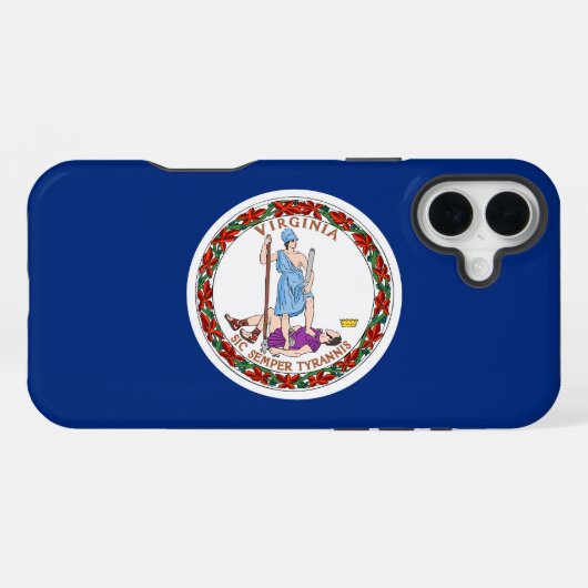 Coque iPhone 16 Plus Drapeau du Commonwealth de Virginie (Verso Horizontal)