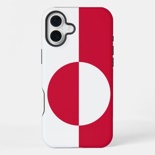 Coque iPhone 16 Plus Drapeau du Groenlandais (Verso)