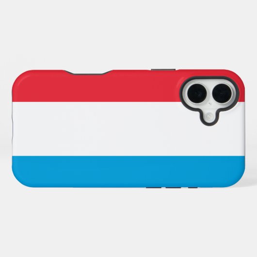 Coque iPhone 16 Plus Drapeau du Luxembourg (Verso Horizontal)