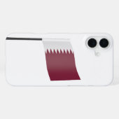 Coque iPhone 16 Plus Drapeau du Qatar (Verso Horizontal)