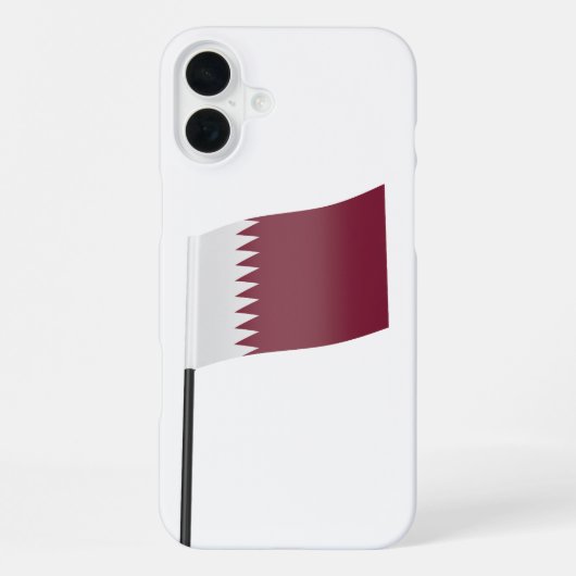 Coque iPhone 16 Plus Drapeau du Qatar (Verso)