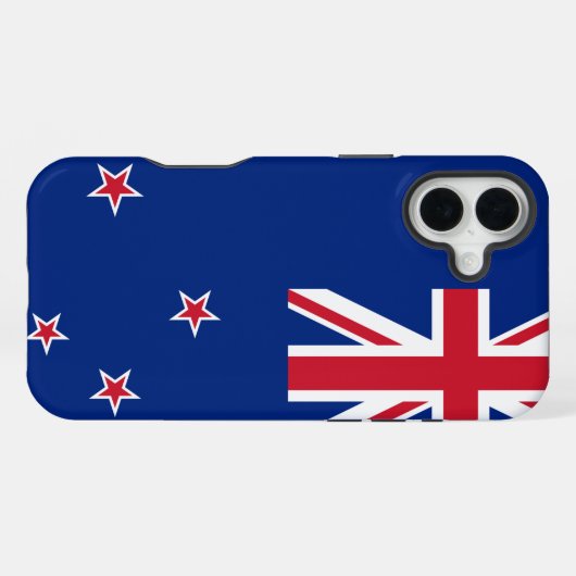 Coque iPhone 16 Plus Drapeau néo-zélandais (Verso Horizontal)