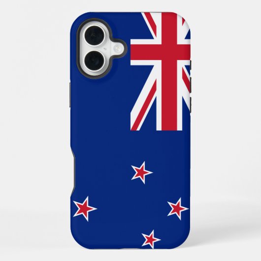 Coque iPhone 16 Plus Drapeau néo-zélandais (Verso)