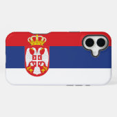Coque iPhone 16 Plus Drapeau serbe (Verso Horizontal)