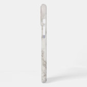 Coque iPhone 16 Plus Dusty black and white marble glitter personalized (Côté gauche)