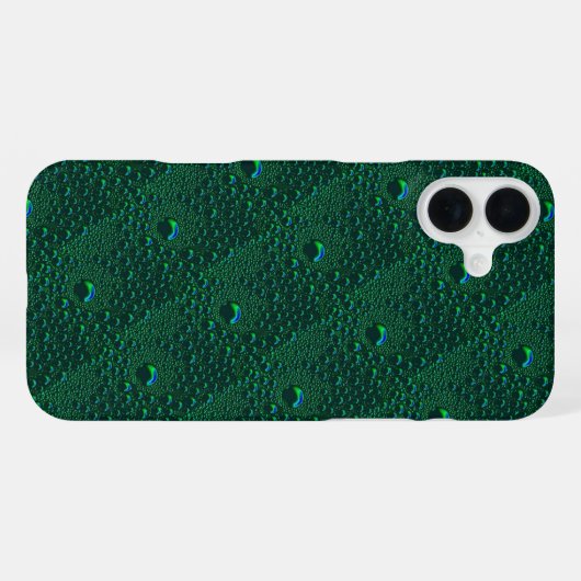 Coque iPhone 16 Plus Eau sur métal vert (Verso Horizontal)
