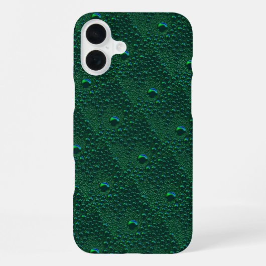 Coque iPhone 16 Plus Eau sur métal vert (Verso)