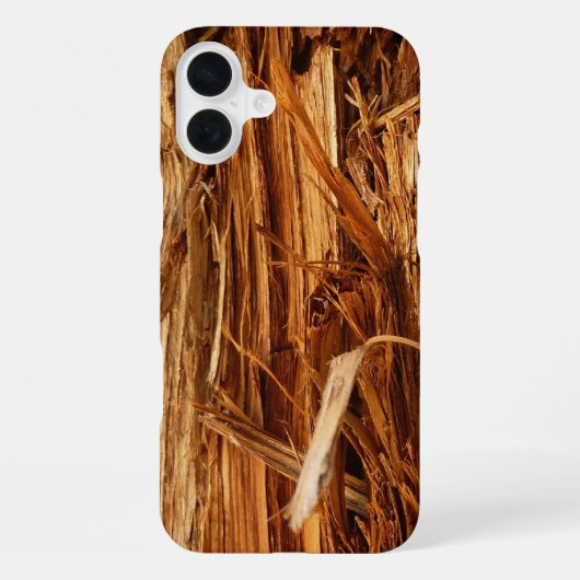 Coque iPhone 16 Plus Écorce de bois texturée de cèdre (Verso)