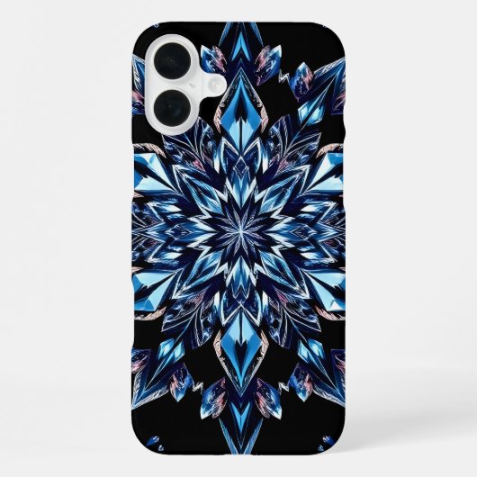 Coque iPhone 16 Plus Effet Cristal Bleu (Verso)