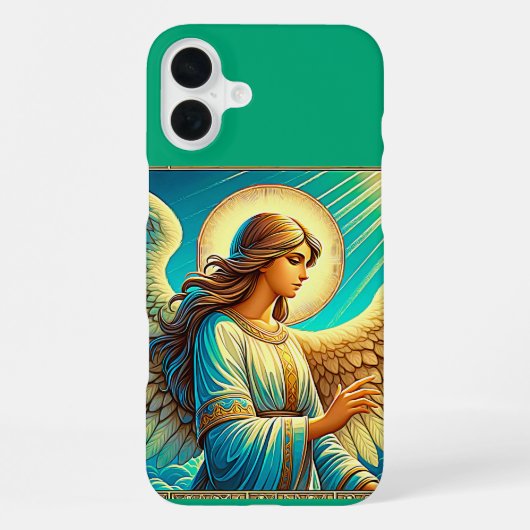 Coque iPhone 16 Plus Effet expressionniste de la belle ange de l'IA (Verso)