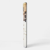 Coque iPhone 16 Plus Élégant Monogramme Marbre Brun Or Design Abstrait (Côté gauche)