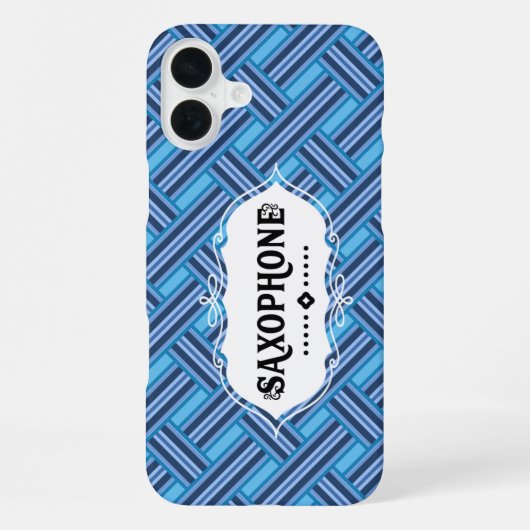 Coque iPhone 16 Plus Emblème de saxophone (Verso)