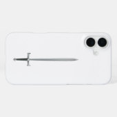 Coque iPhone 16 Plus Épée argentée (Verso Horizontal)