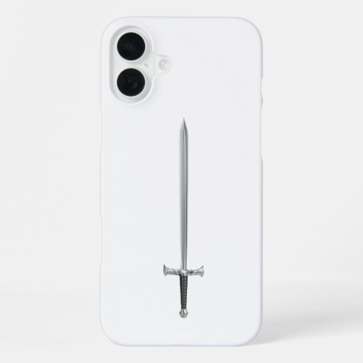 Coque iPhone 16 Plus Épée argentée (Verso)