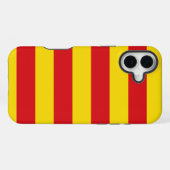 Coque iPhone 16 Plus Espagne : Drapeau de La Senyera Catalogne (Verso Horizontal)