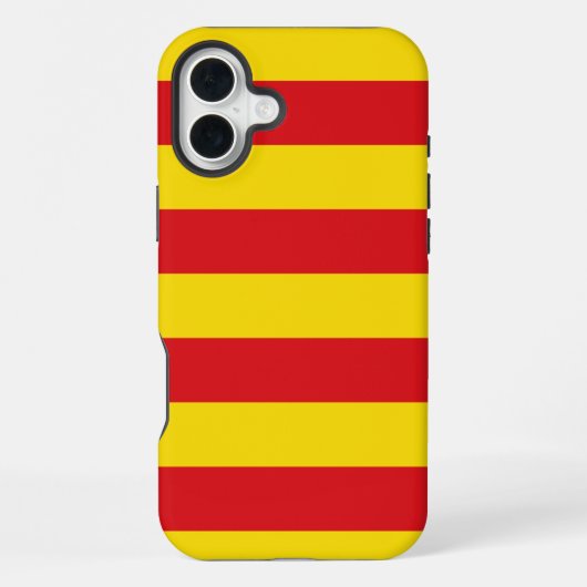 Coque iPhone 16 Plus Espagne : Drapeau de La Senyera Catalogne (Verso)