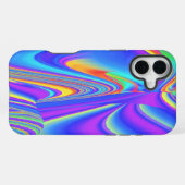 Coque iPhone 16 Plus Esprit de brise estivale, Abstrait 3D Rainbowart (Verso Horizontal)