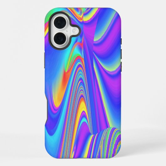 Coque iPhone 16 Plus Esprit de brise estivale, Abstrait 3D Rainbowart (Verso)