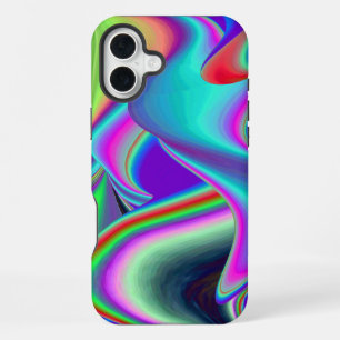 Coque iPhone 16 Plus Esprit de brise estivale, Abstrait Rainbowart 3D