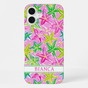 Coque iPhone 16 Plus Étoile de mer colorée monogrammée